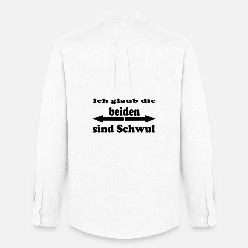 Ich glaub die beiden sind Schwul - Männer Oxford Hemd von Stanley/Stella - Weiß