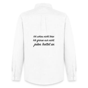 frecher spruch - Männer Oxford Hemd von Stanley/Stella - Weiß - Hinten - AI Model Male 185 dark (185cm)