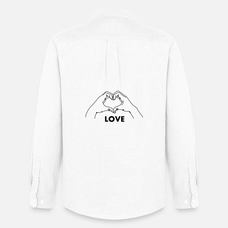 Handgeste Herz LIEBE - Männer Oxford Hemd von Stanley/Stella - Weiß
