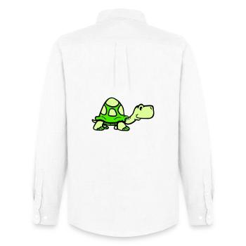 turtle cute smiling happy funny - Men's Oxford Shirt by Stanley/Stella - white - Back - AI Model Male 185 dark (185cm)