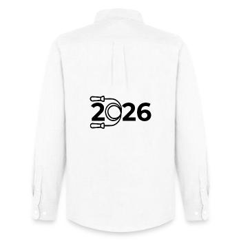 Sport de saut de cordes 2026 - Chemise Oxford homme Stanley/Stella - blanc - Dos - AI Model Male 185 dark (185cm)