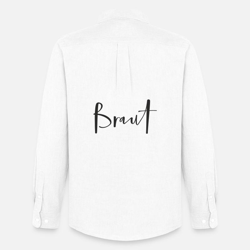 Braut – Stylisches Hochzeits-Textdesign - Männer Oxford Hemd von Stanley/Stella - Weiß