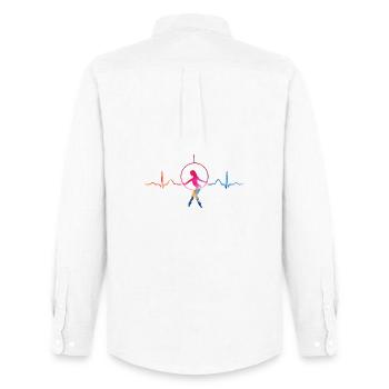 Aerialist Heartbeat Aerial Ring Lyra Air Ring - Men's Oxford Shirt by Stanley/Stella - white - Back - AI Model Male 185 dark (185cm)
