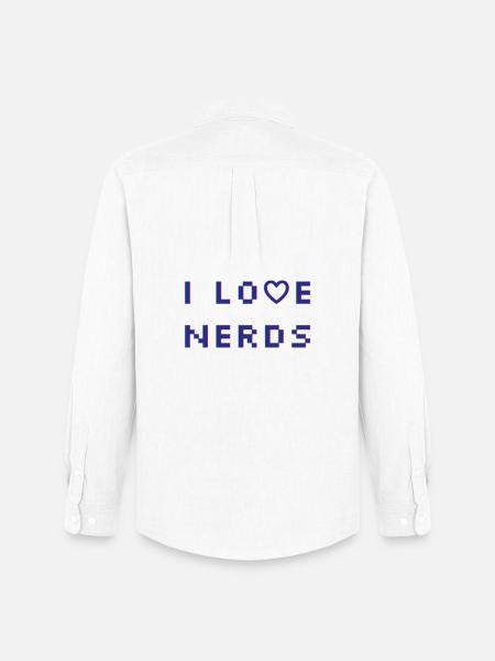 J’adore les nerds - Chemise Oxford homme Stanley/Stella - blanc