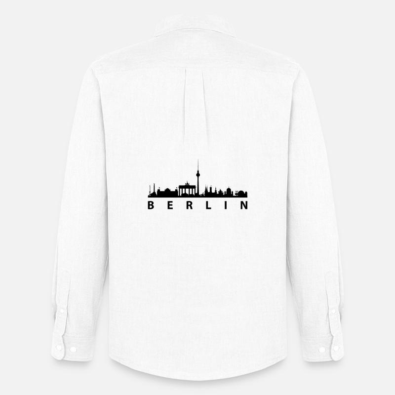 Skyline Berlin - Männer Oxford Hemd von Stanley/Stella - Weiß