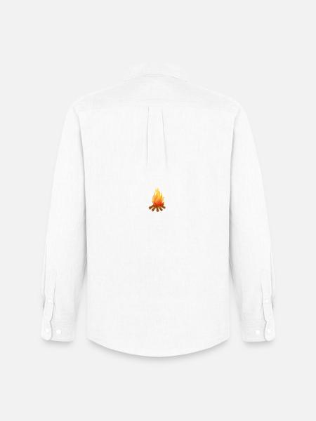 Campfire Flame Illustration T-Shirt - Men's Oxford Shirt by Stanley/Stella - white