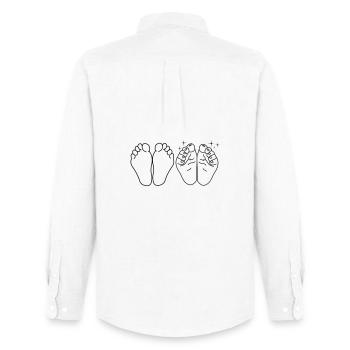 Feet Pedicure - Men's Oxford Shirt by Stanley/Stella - white - Back - AI Model Male 185 dark (185cm)