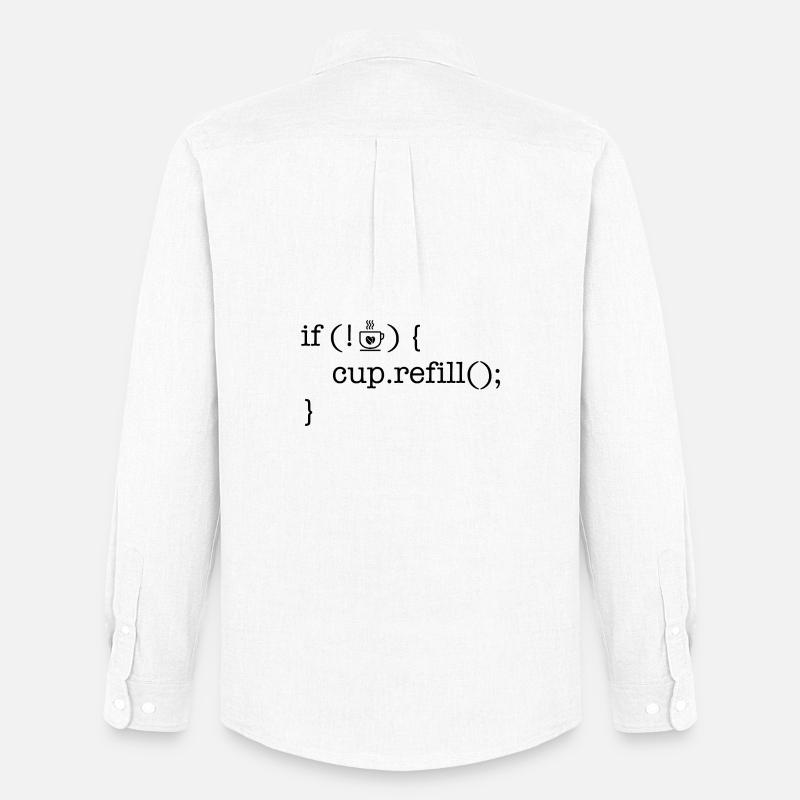 Coffee code software developer humor - Men's Oxford Shirt by Stanley/Stella - white