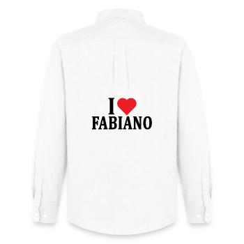 J’adore Fabiano t-shirt t-shirt idée cadeau - Chemise Oxford homme Stanley/Stella - blanc - Dos - AI Model Male 185 dark (185cm)
