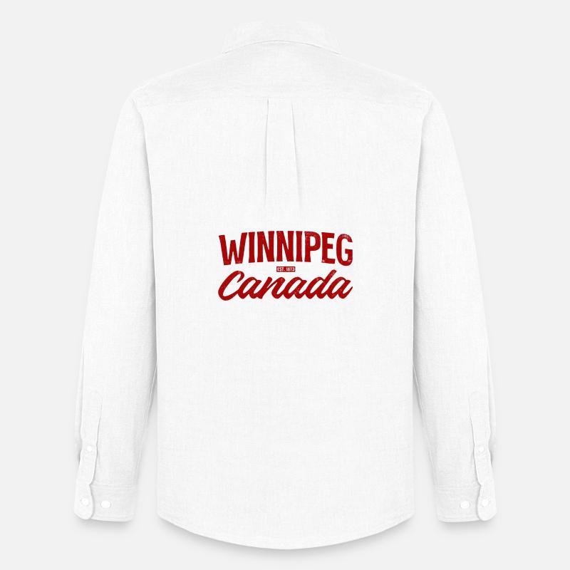 Winnipeg Canada Est 1873 - Männer Oxford Hemd von Stanley/Stella - Weiß