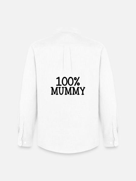 100% Mom - Mother's Day - Men's Oxford Shirt by Stanley/Stella - white