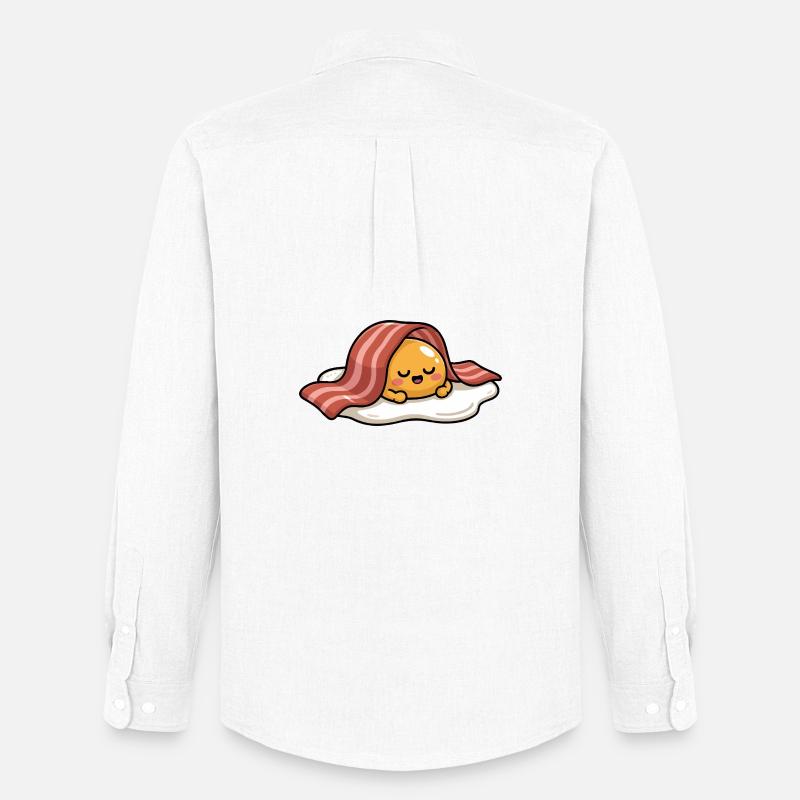 Sleeping Egg with Bacon Cartoon - Männer Oxford Hemd von Stanley/Stella - Weiß