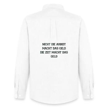 Time Makes Money Quote - Men's Oxford Shirt by Stanley/Stella - white - Back - AI Model Male 185 dark (185cm)