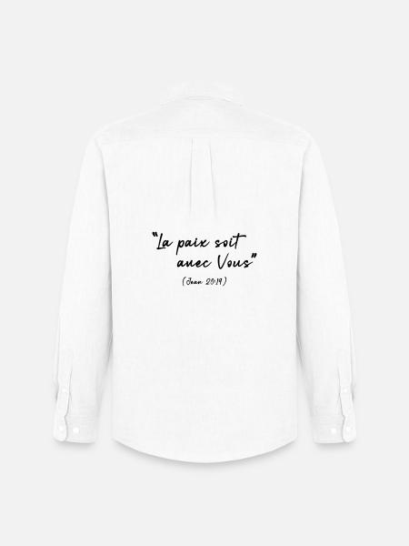 Peace be with You (John 20:19) - Men's Oxford Shirt by Stanley/Stella - white