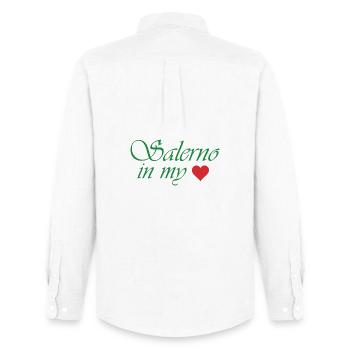Salerno in My Heart  - Men's Oxford Shirt by Stanley/Stella - white - Back - AI Model Male 185 dark (185cm)