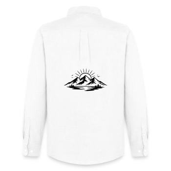 Mountain landscape - Men's Oxford Shirt by Stanley/Stella - white - Back - AI Model Male 185 dark (185cm)