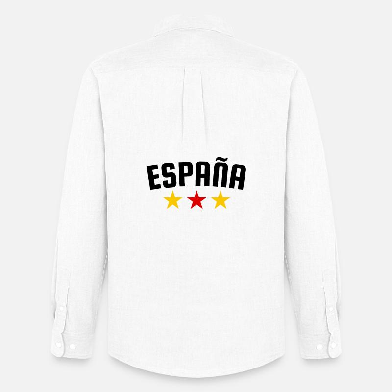 Spanien 3 Sterne Design - Männer Oxford Hemd von Stanley/Stella - Weiß