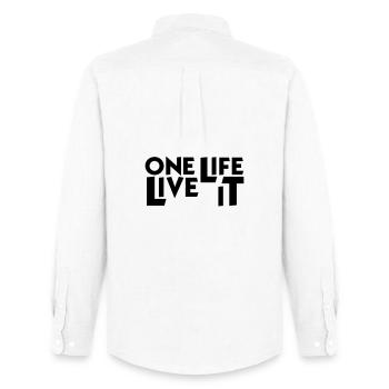 One Life Live it 4x4 Motto Lebensmotto Geschenk - Männer Oxford Hemd von Stanley/Stella - Weiß - Hinten - AI Model Male 185 dark (185cm)