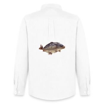 Spiegelkarpfenfischen-Design Realistischer Angler - Männer Oxford Hemd von Stanley/Stella - Weiß - Hinten - AI Model Male 185 dark (185cm)