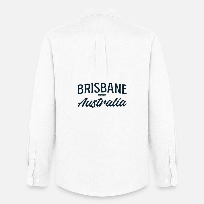 Brisbane Australia Script - Männer Oxford Hemd von Stanley/Stella - Weiß