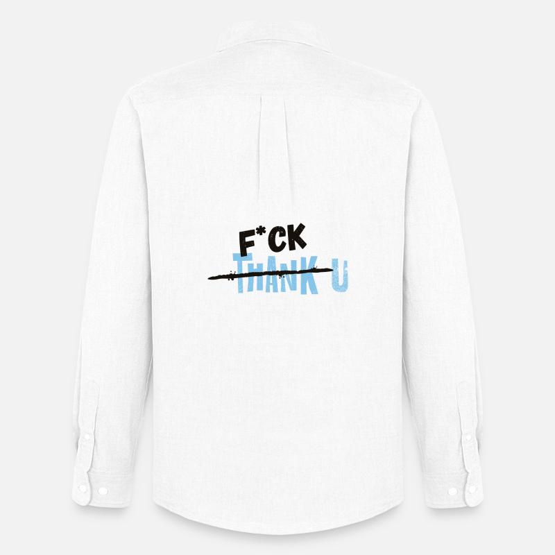 F*CK THANK U Blau Statement - Männer Oxford Hemd von Stanley/Stella - Weiß