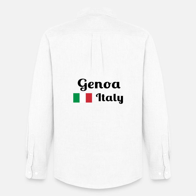 Genoa Italia - Stilvolle Drucke - Männer Oxford Hemd von Stanley/Stella - Weiß