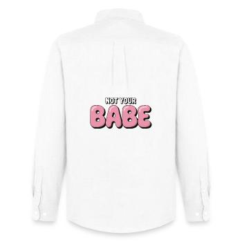 Not Your Babe - Statement Bubble Font - Men's Oxford Shirt by Stanley/Stella - white - Back - AI Model Male 185 dark (185cm)