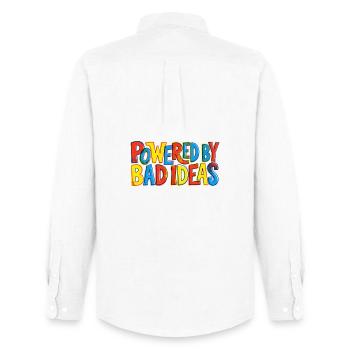 Powered-by-bad-ideas - Men's Oxford Shirt by Stanley/Stella - white - Back - AI Model Male 185 dark (185cm)