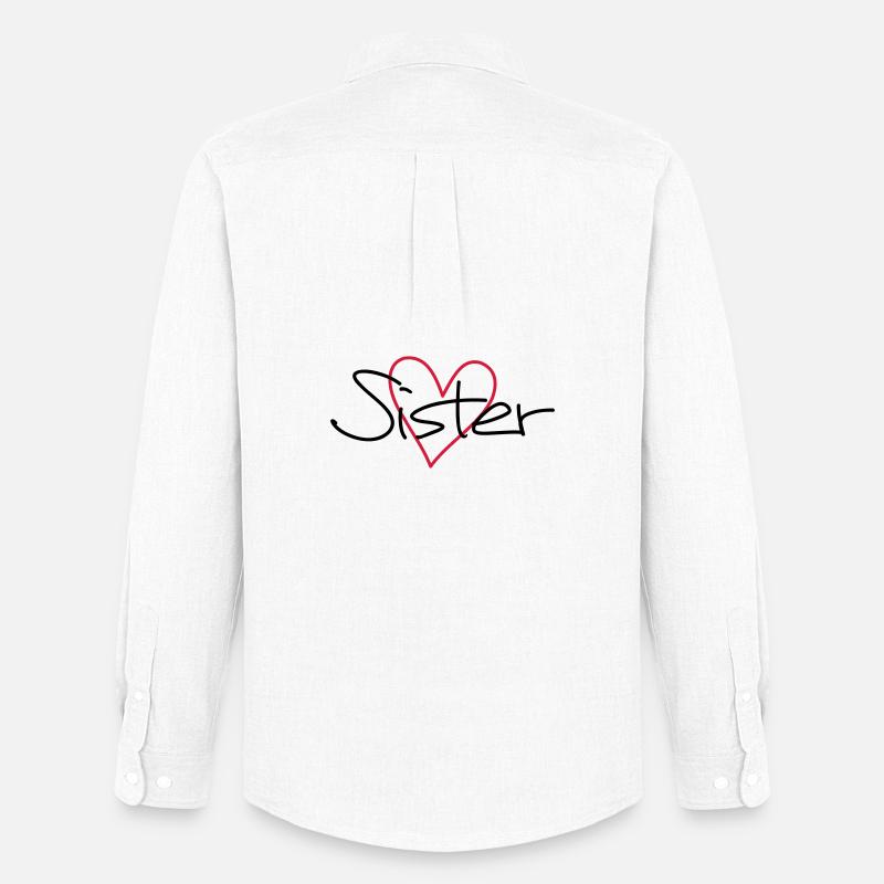 Sister Herz Geschenk Schwesterherz - Männer Oxford Hemd von Stanley/Stella - Weiß