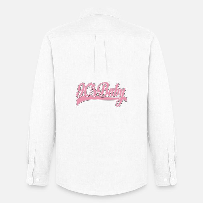 90s Baby Pink Retro Script - Männer Oxford Hemd von Stanley/Stella - Weiß