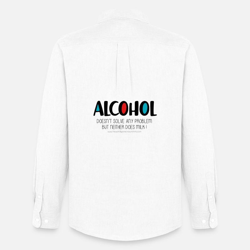 Alkohol - Männer Oxford Hemd von Stanley/Stella - Weiß