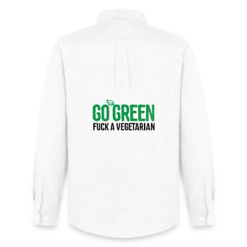 Griller anti-végétarien Go green fuck a vegetarian - Chemise Oxford homme Stanley/Stella - blanc - Dos - AI Model Male 185 dark (185cm)