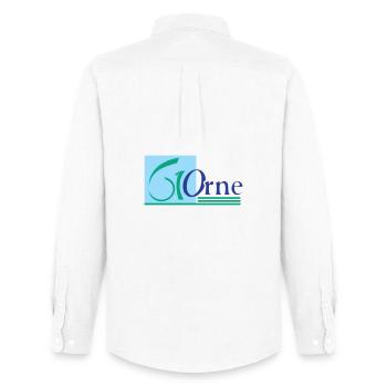 Logo Orne 61 - Chemise Oxford homme Stanley/Stella - blanc - Dos - AI Model Male 185 dark (185cm)