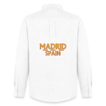 Madrid – Espagne - Chemise Oxford homme Stanley/Stella - blanc - Dos - AI Model Male 185 dark (185cm)