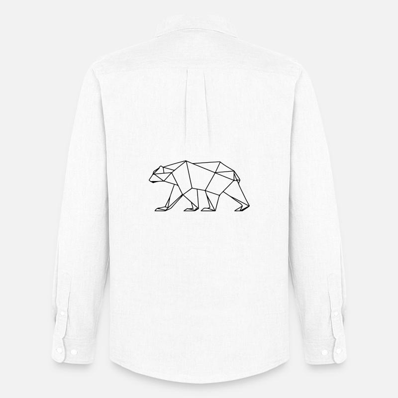 Polar Bär Polygon Eisbär Symbol - Männer Oxford Hemd von Stanley/Stella - Weiß