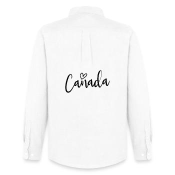 Canada Heart Women's Love Canada - Men's Oxford Shirt by Stanley/Stella - white - Back - AI Model Male 185 dark (185cm)