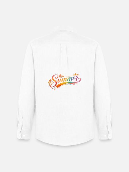 Summer lettering retro illustration - Men's Oxford Shirt by Stanley/Stella - white