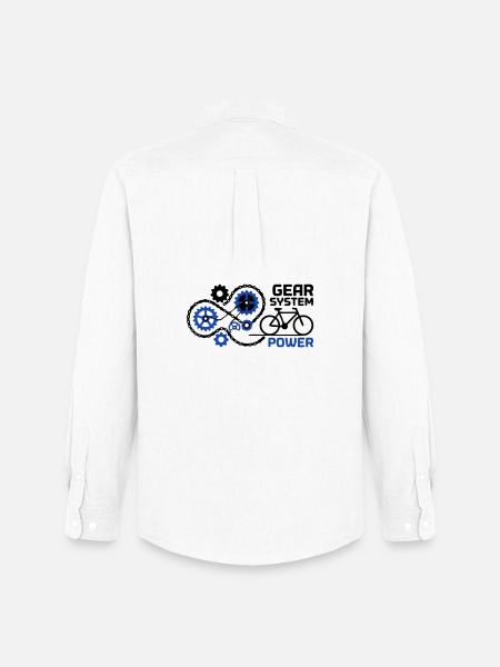 Awesome Gear System Bike Nerd - Men's Oxford Shirt by Stanley/Stella - white