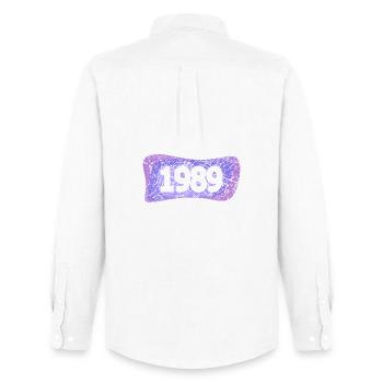 Réunion de classe 1989 - Chemise Oxford homme Stanley/Stella - blanc - Dos - AI Model Male 185 dark (185cm)