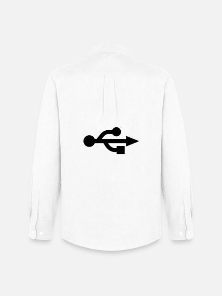 USB Logo - Nerd - Geek - Men's Oxford Shirt by Stanley/Stella - white