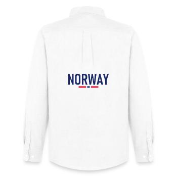 Norway - Norge - Norwegen - Flagge - Skandinavien - Männer Oxford Hemd von Stanley/Stella - Weiß - Hinten - AI Model Male 185 dark (185cm)