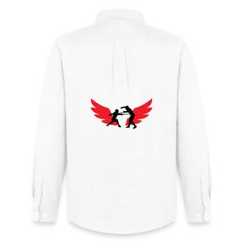 Escrimeur ailé : la vitesse du sabre et du fer - Chemise Oxford homme Stanley/Stella - blanc - Dos - AI Model Male 185 dark (185cm)