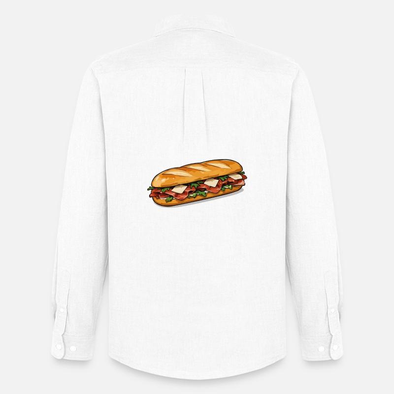 Knuspriger HotDog Comicstil - Männer Oxford Hemd von Stanley/Stella - Weiß