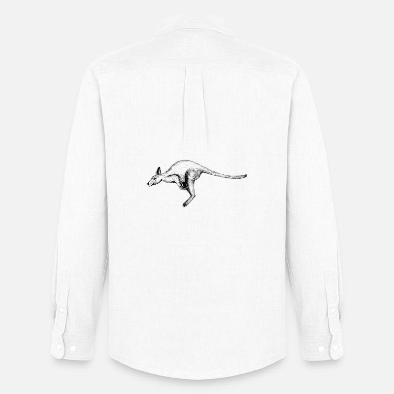 Känguru - Männer Oxford Hemd von Stanley/Stella - Weiß