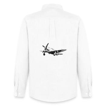 P-47 Thunderbolt - Männer Oxford Hemd von Stanley/Stella - Weiß - Hinten - AI Model Male 185 dark (185cm)