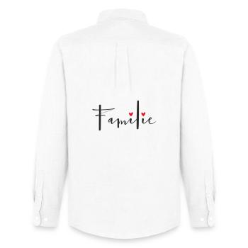 Family – Loving Text Design - Men's Oxford Shirt by Stanley/Stella - white - Back - AI Model Male 185 dark (185cm)