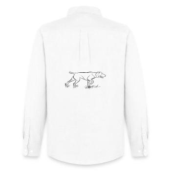 Weimaraner vorstehend - Männer Oxford Hemd von Stanley/Stella - Weiß - Hinten - AI Model Male 185 dark (185cm)