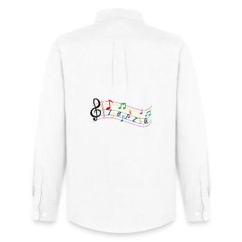 Noten ibiza - Noten für Musik - Kook Art - Männer Oxford Hemd von Stanley/Stella - Weiß - Hinten - AI Model Male 185 dark (185cm)