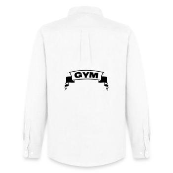 Bannière de gym gym - Chemise Oxford homme Stanley/Stella - blanc - Dos - AI Model Male 185 dark (185cm)