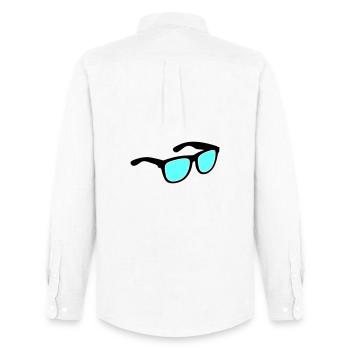 Brille Sonnenbrille - Männer Oxford Hemd von Stanley/Stella - Weiß - Hinten - AI Model Male 185 dark (185cm)